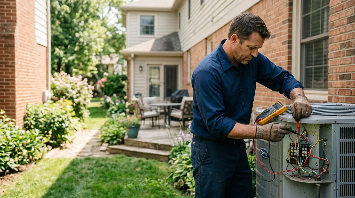 HVAC technician working near Rancho Cucamonga, CA